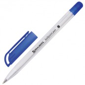 Ручка шариковая масляная BRAUBERG "Olive Pen", СИНЯЯ, корпус прозрачный, 0,7 мм, линия 0,35 мм, 141476