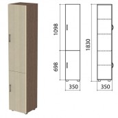 Шкаф закрытый "Канц", 350х350х1830 мм, цвет венге/дуб молочный (КОМПЛЕКТ)