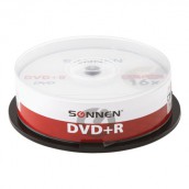 Диски DVD+R SONNEN, 4,7 Gb, 16x, Cake Box (упаковка на шпиле), КОМПЛЕКТ 25 шт., 513532