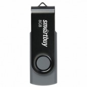 Флеш-диск 8 GB SMARTBUY Twist USB 2.0, черный, SB008GB2TWK