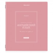 Тетрадь предметная CLASSIC 48 л., рельефный картон, матовая ламинация, АНГЛИЙСКИЙ, клетка, подсказ, BRAUBERG, 405137