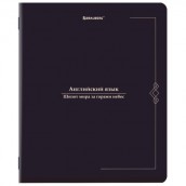 Тетрадь предметная VINTAGE 48 л., SoftTouch, АНГЛИЙСКИЙ ЯЗЫК, клетка, подсказ, BRAUBERG, 405150