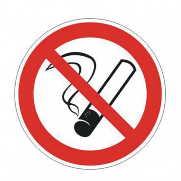 Знак запрещающий "Запрещается курить", диаметр - 200 мм, пленка самоклеящаяся, 610001/Р01