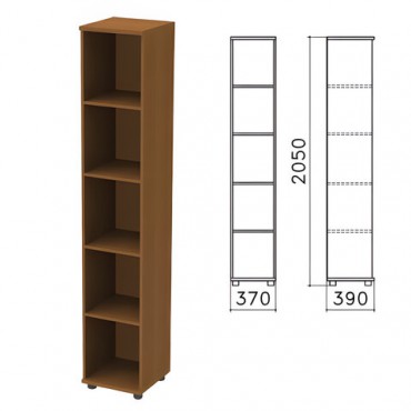 Шкаф (стеллаж) "Монолит", 370х390х2050 мм, 4 полки, цвет орех гварнери, КМ45.3