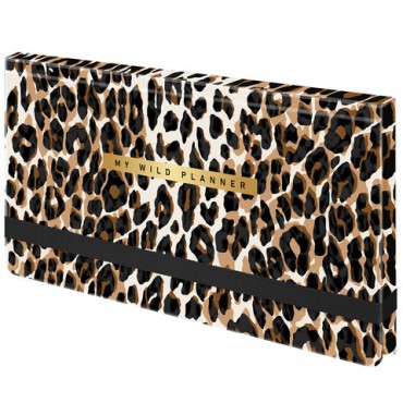 Еженедельник недатированный с резинкой 171х93 мм, BRAUBERG, твердый, 64 л., "Leopard print", 116312